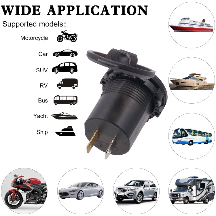 Universal Car Dual Port USB Charger Power Outlet Adapter 4.2A 5V IP66 with LED Digital Voltmeter + 60cm Cable, 4.2A Voltmeter + 60cm Cable(Blue Light), 4.2A Voltmeter + 60cm Cable(Green Light), 4.2A Voltmeter + 60cm Cable(Red Light)