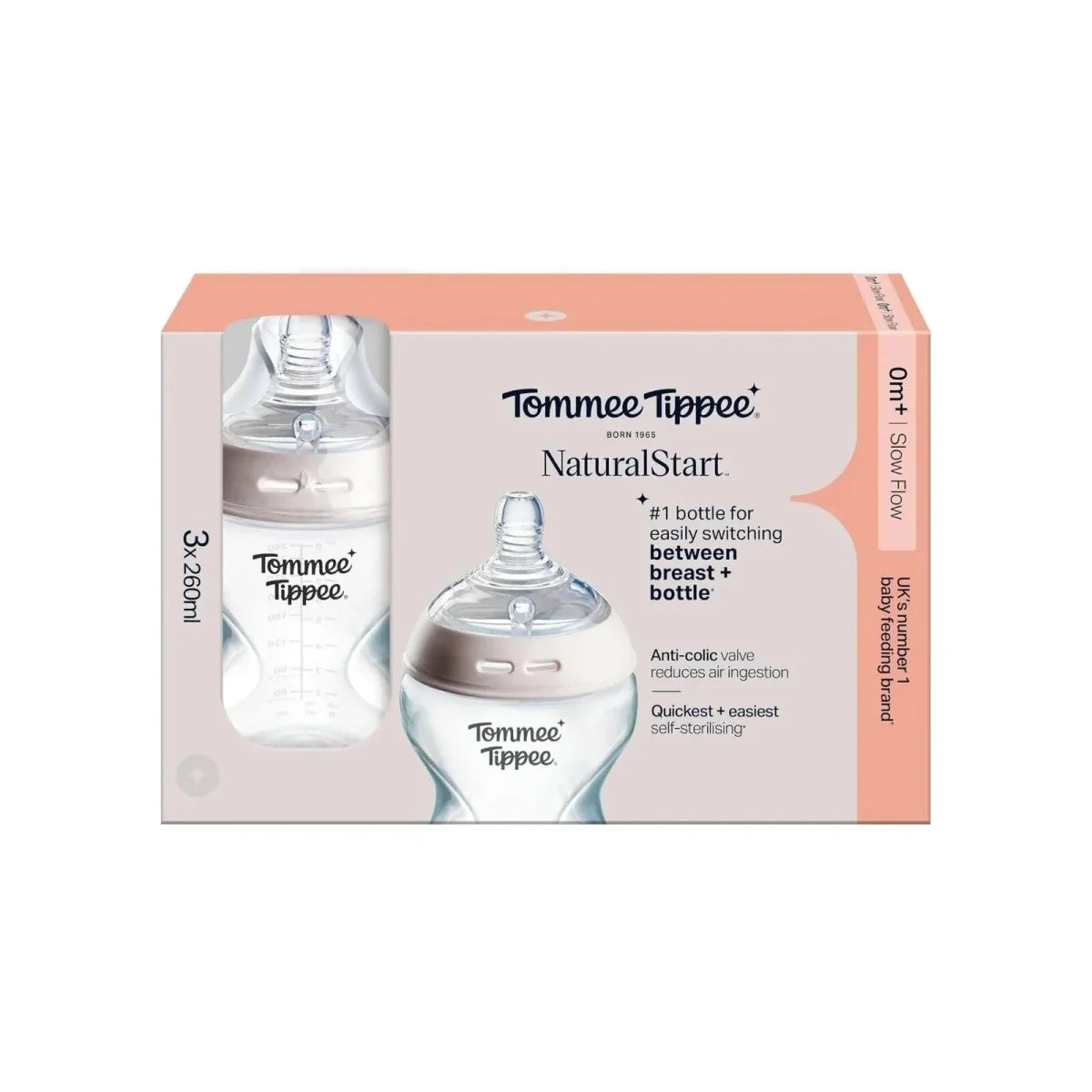 Tommee Tippee Closer to Nature Baby Bottle 260ml Pack of 3