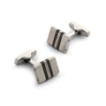 Stratos Cufflinks in Steel & Onyx