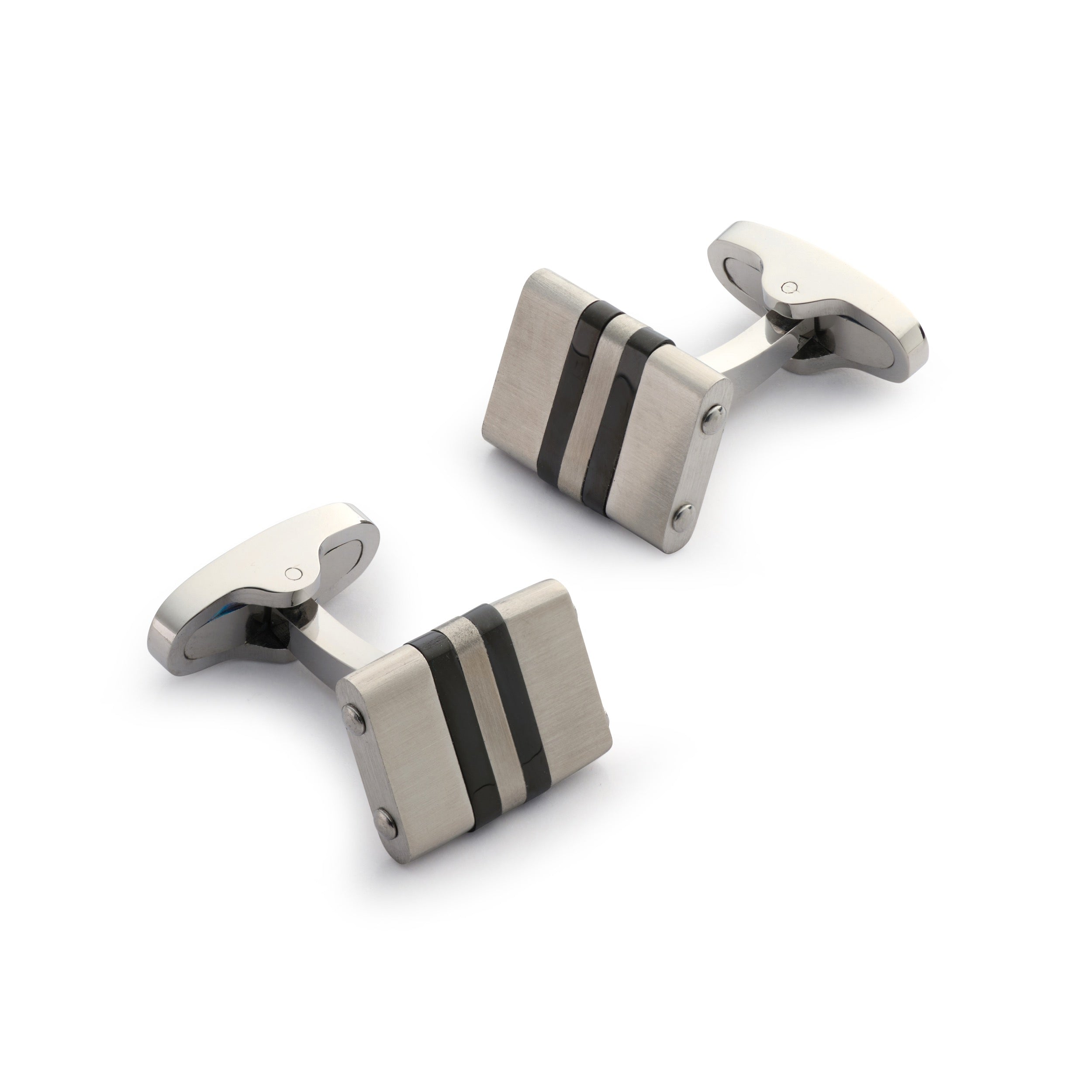Stratos Cufflinks in Steel & Onyx