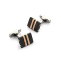 Stratos Cufflinks in Rose Gold & Black