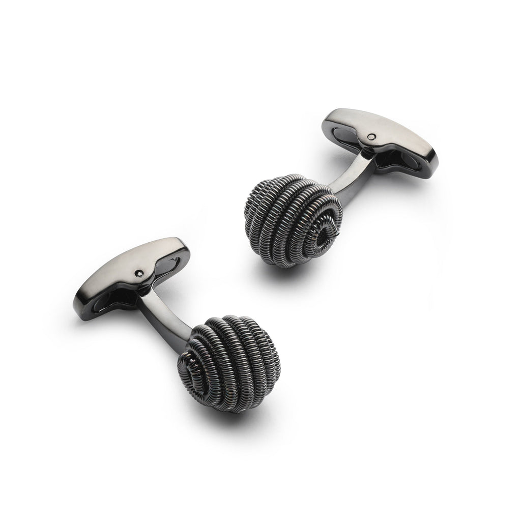 Spiral Cufflinks In Gunmetal