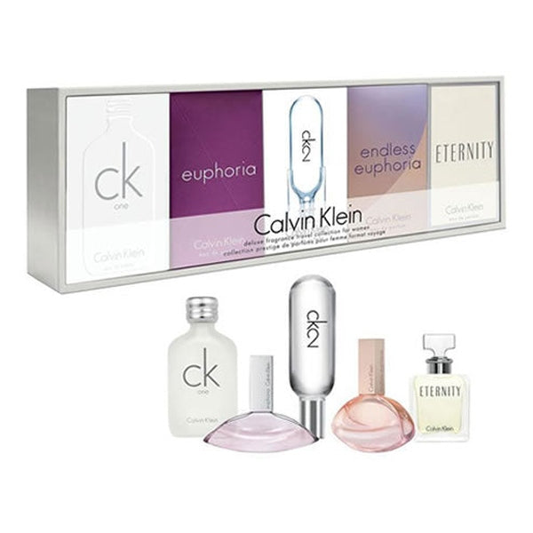 Calvin Klein Deluxe Fragrance Collection Women Gift Set 2 x 10ml CK One EDT + 5ml Euphoria EDP + 5ml Eternity EDP