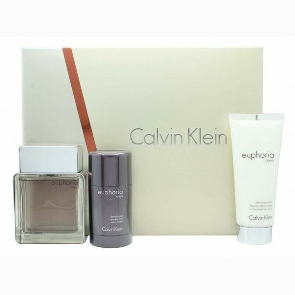 Calvin Klein Euphoria Gift Set 100ml EDT + 100ml Aftershave Balm + 75g Deo Stick