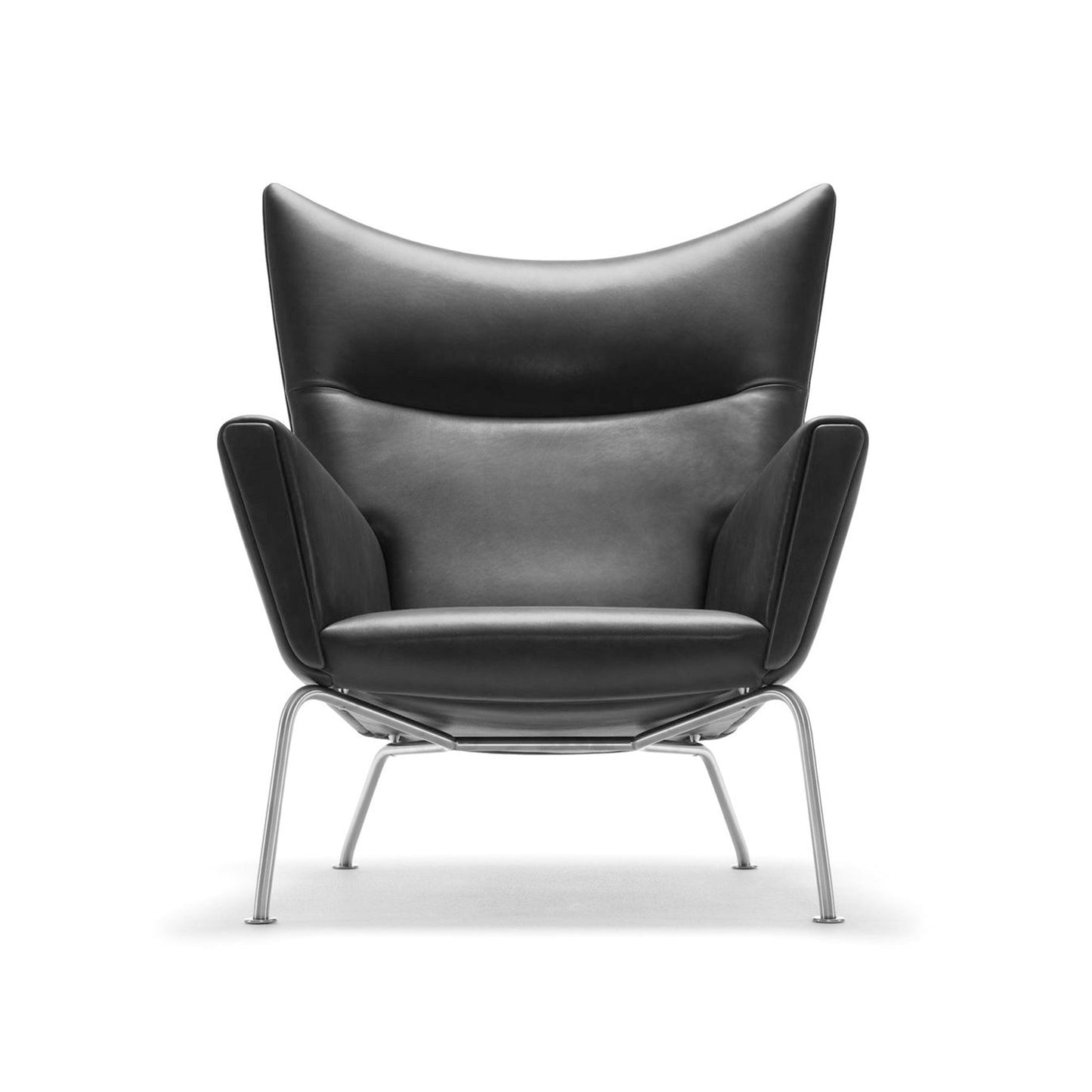 Carnaby High Back Armchair with Ottoman, Black