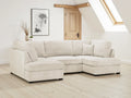 Carnaby U-Shape Corner Sofa | Boucle Fabric | Beige & Grey