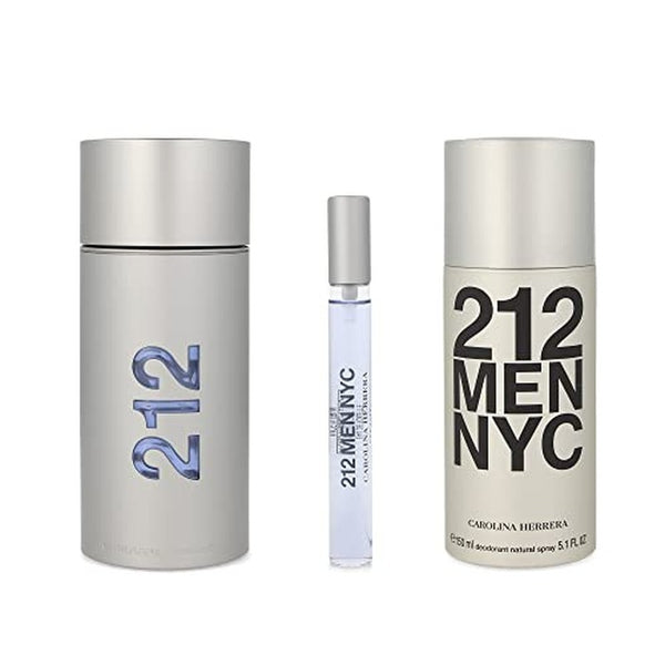 Carolina Herrera 212 Men Gift Set 100ml EDT + 150ml Deodorant Spray + 10ml EDT