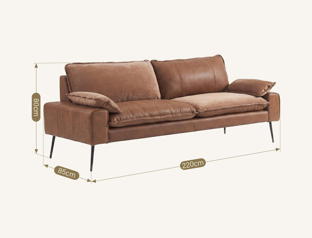 Caudill Three Seater Sofa, Leather