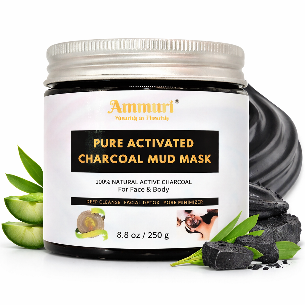 Ammuri Activated Charcoal Mud Mask | Deep Cleansing for Oily & Congested Skin