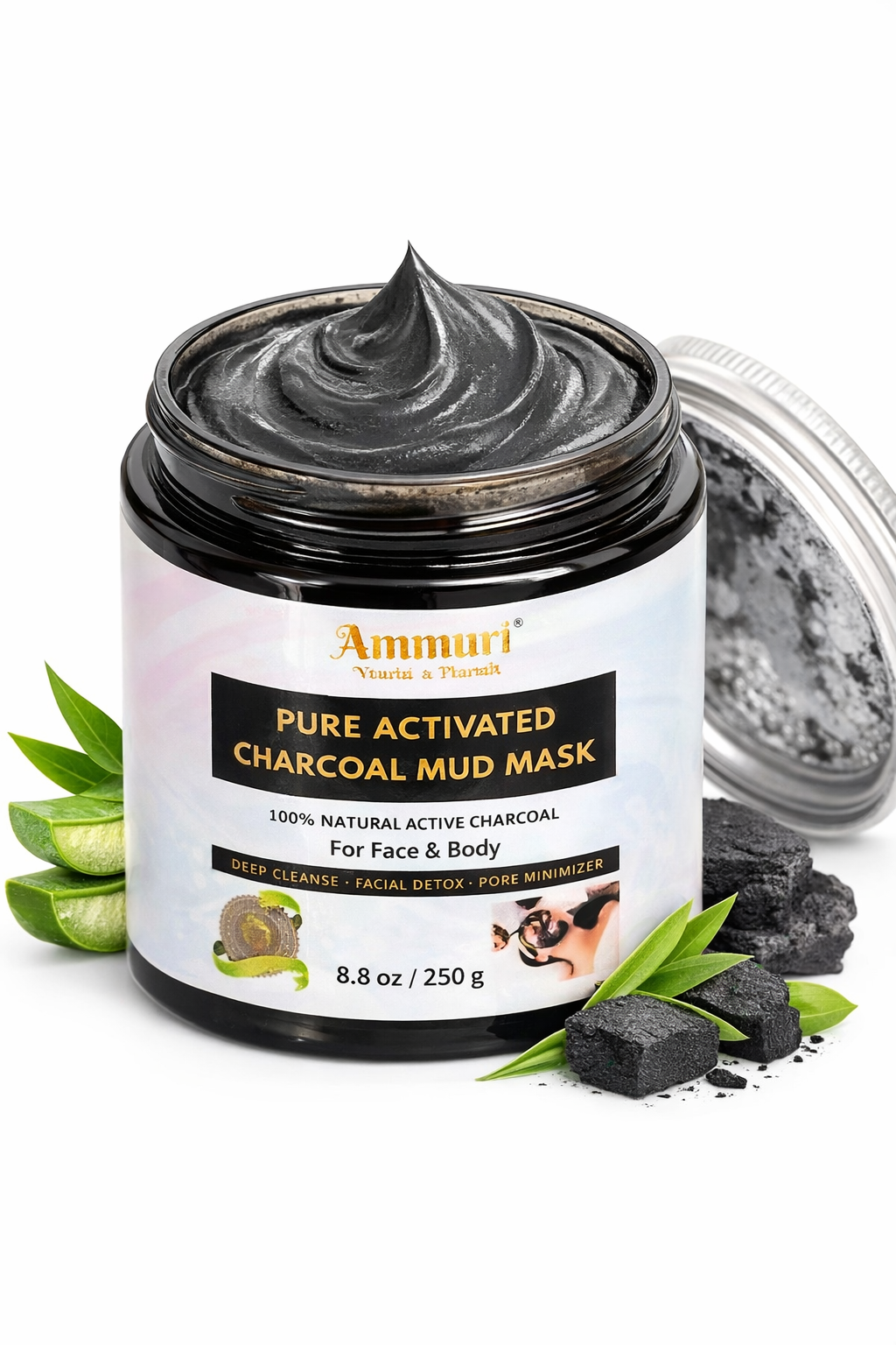Ammuri Activated Charcoal Mud Mask | Deep Cleansing for Oily & Congested Skin