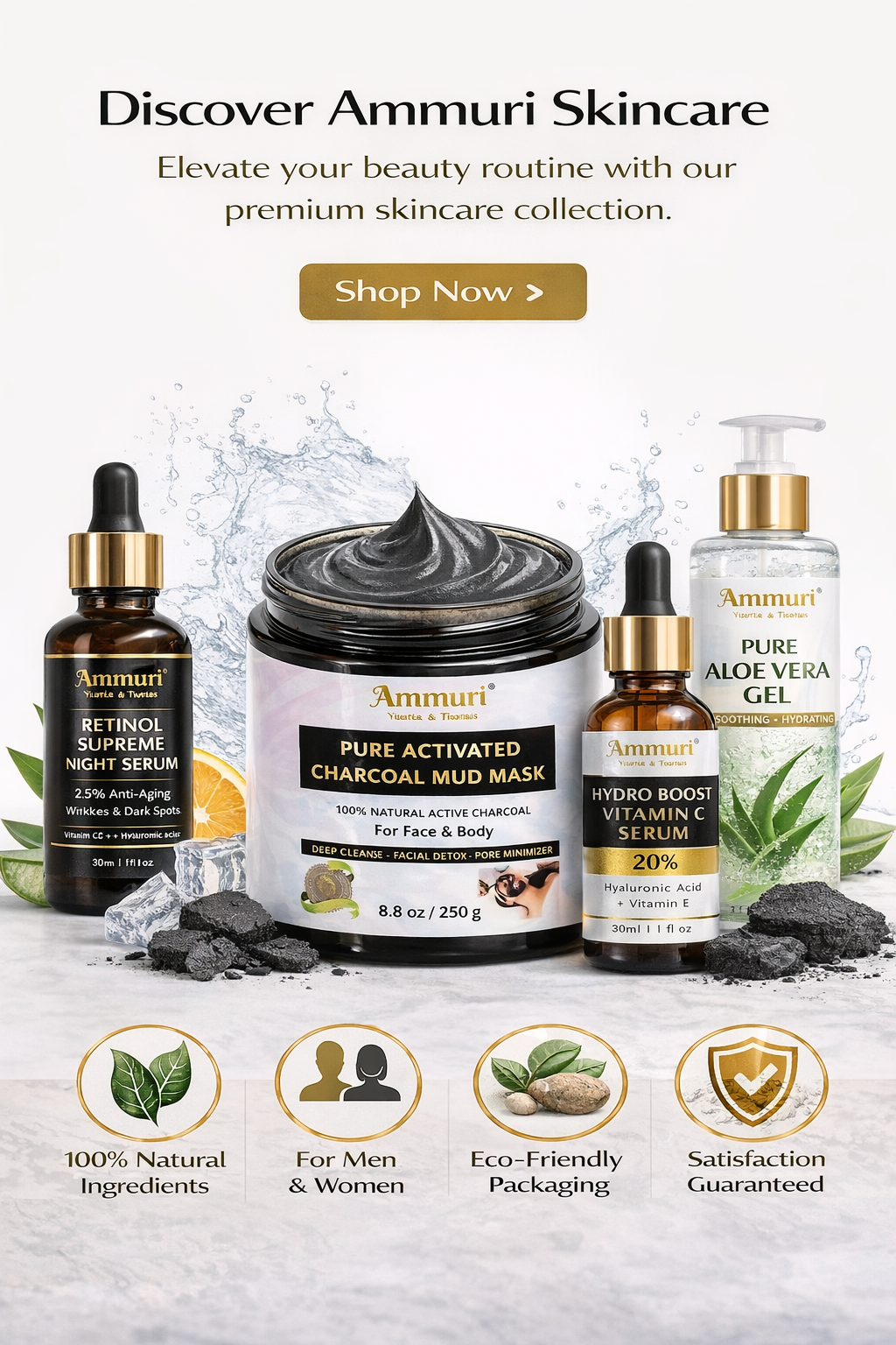 Ammuri Activated Charcoal Mud Mask | Deep Cleansing for Oily & Congested Skin