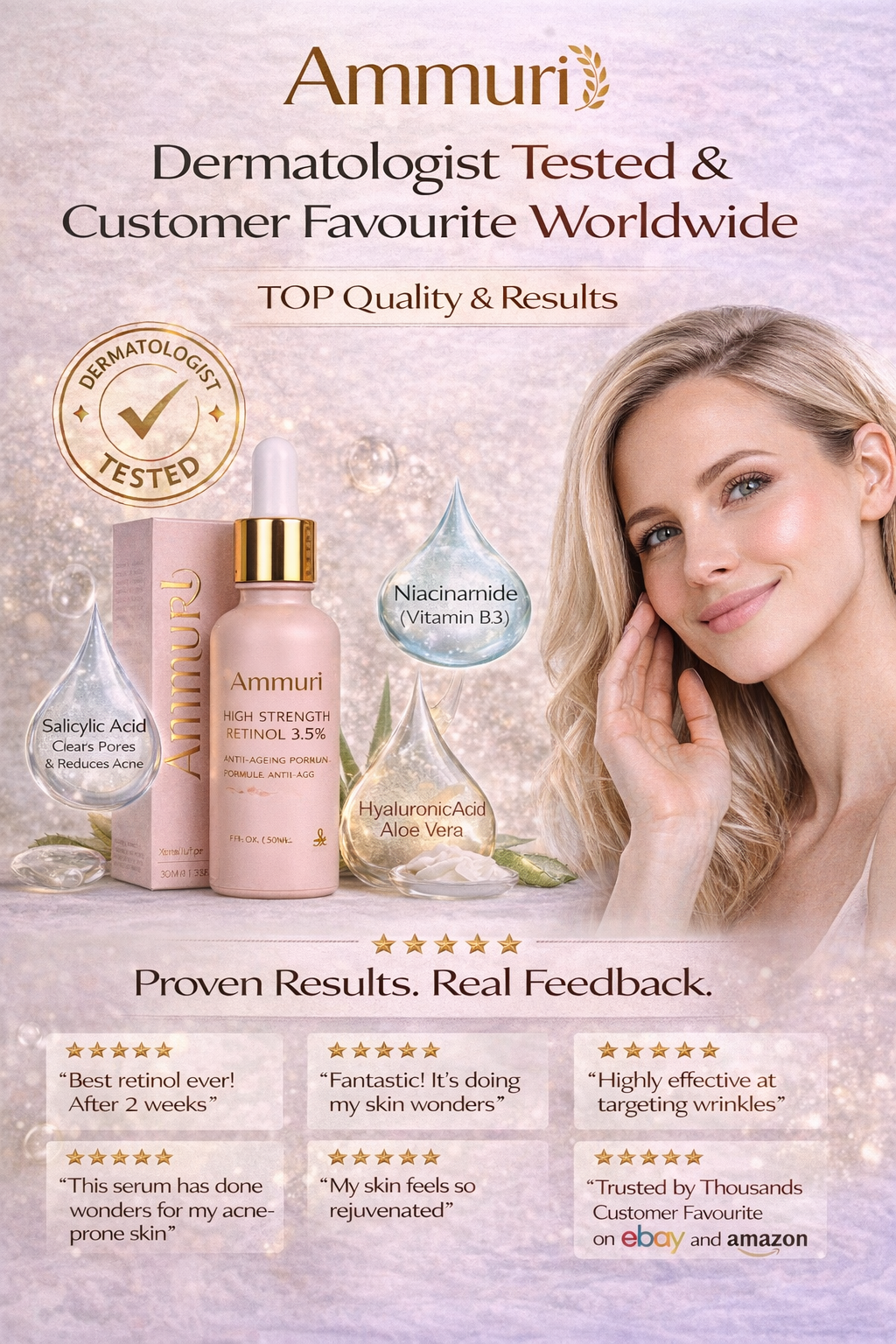 Ammuri 3.5% Retinol Face Serum | Fine Lines, Texture & Renewal | 30ml