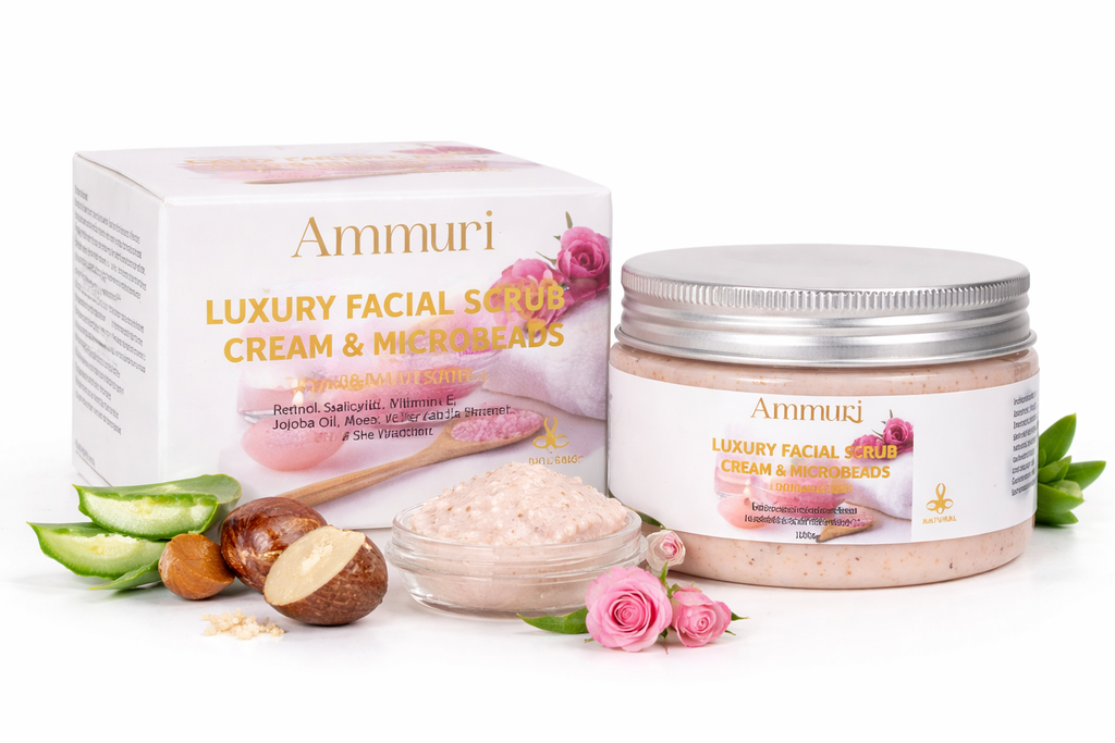 Ammuri Rose Retinol Facial Scrub – Exfoliate, Renew & Glow | Radiant Skin