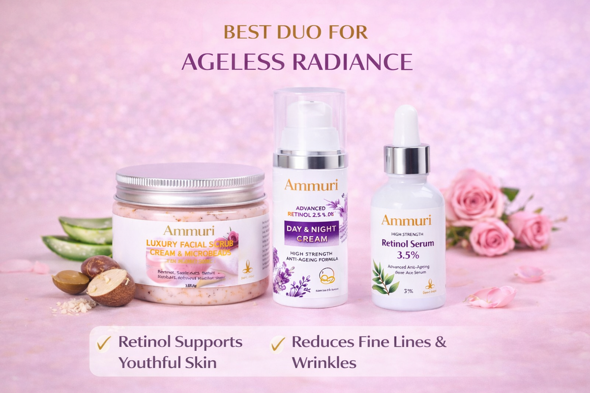 Ammuri Rose Retinol Facial Scrub | Exfoliating Face Polish for Radiance