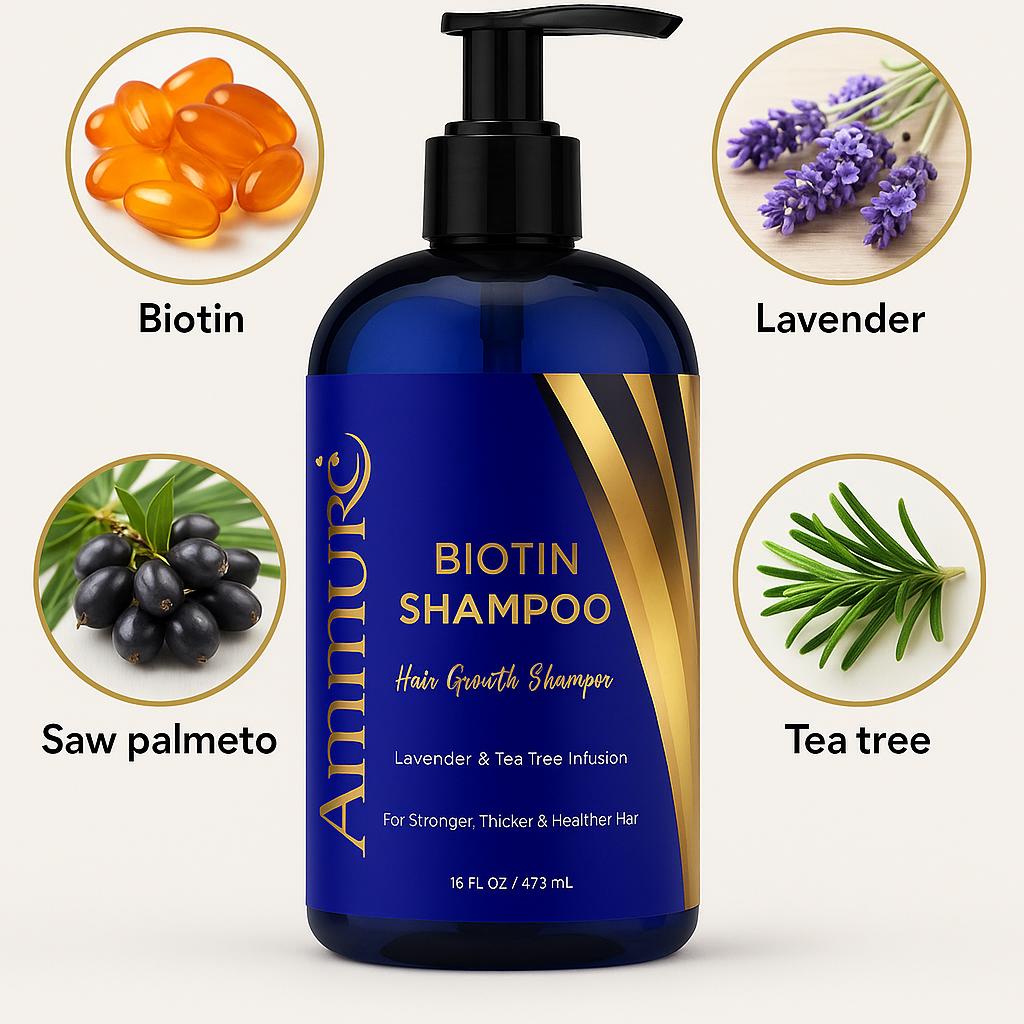 Ammuri Biotin & Caffeine Shampoo — Set of 2 x 473ml | Fuller-Looking Hair