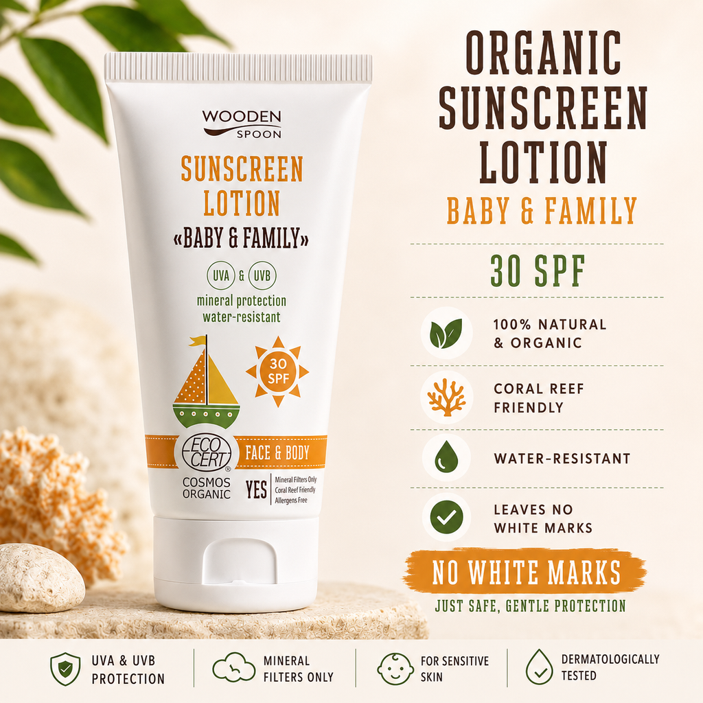 Organic Sunscreen Lotion Baby & Family 30 SPF- 150ml