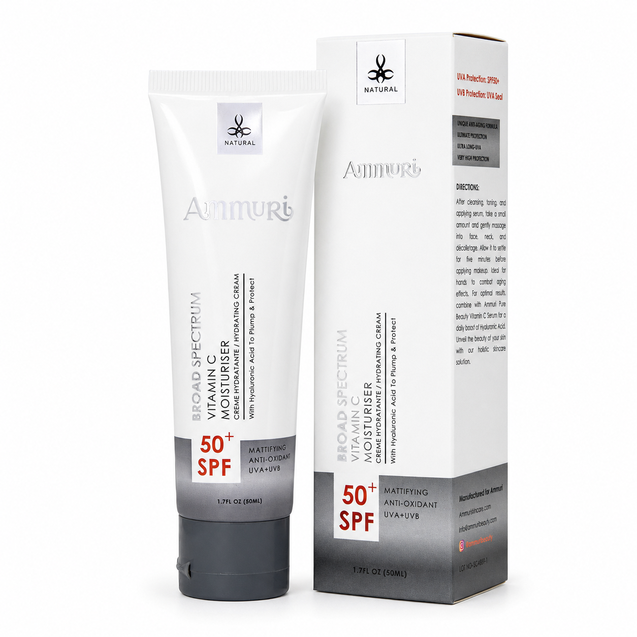 Ammuri Vitamin C Day Cream SPF50 - Brightening Moisturiser Sun Protection
