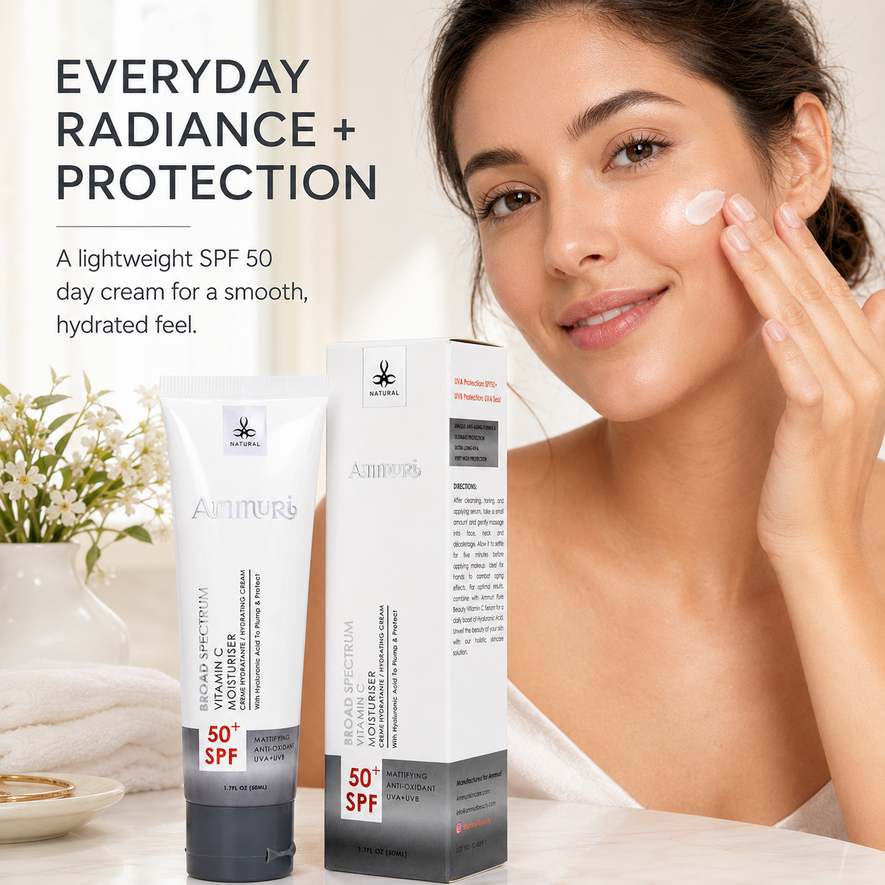 Ammuri Vitamin C Day Cream SPF50 - Brightening Moisturiser Sun Protection