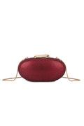 Cherry Red Glitter Oval Evening Clutch Bag