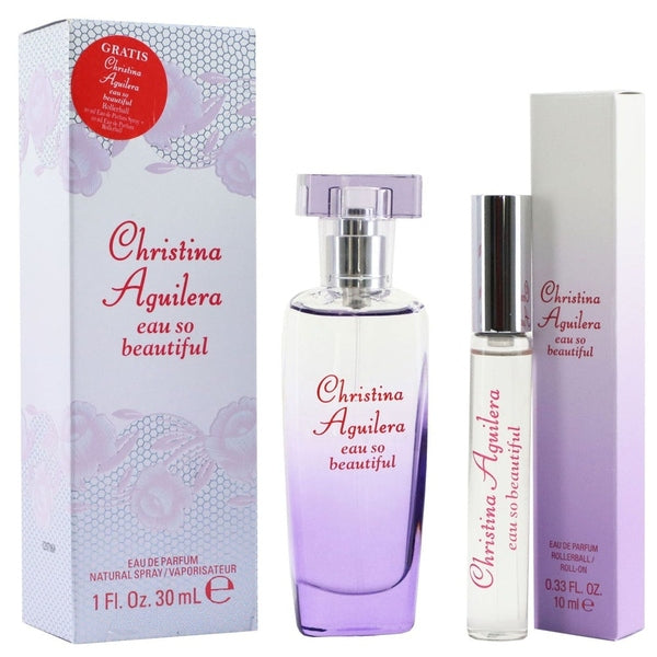 Christina Aguilera Eau So Beautiful Gift Set 30ml EDP Spray + 10ml EDP Rollerball