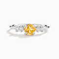 Citrine Five Stone Ring in Sterling Silver