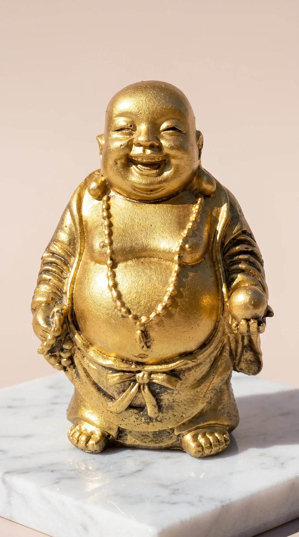 Gold Happy Buddha Standing Figurine