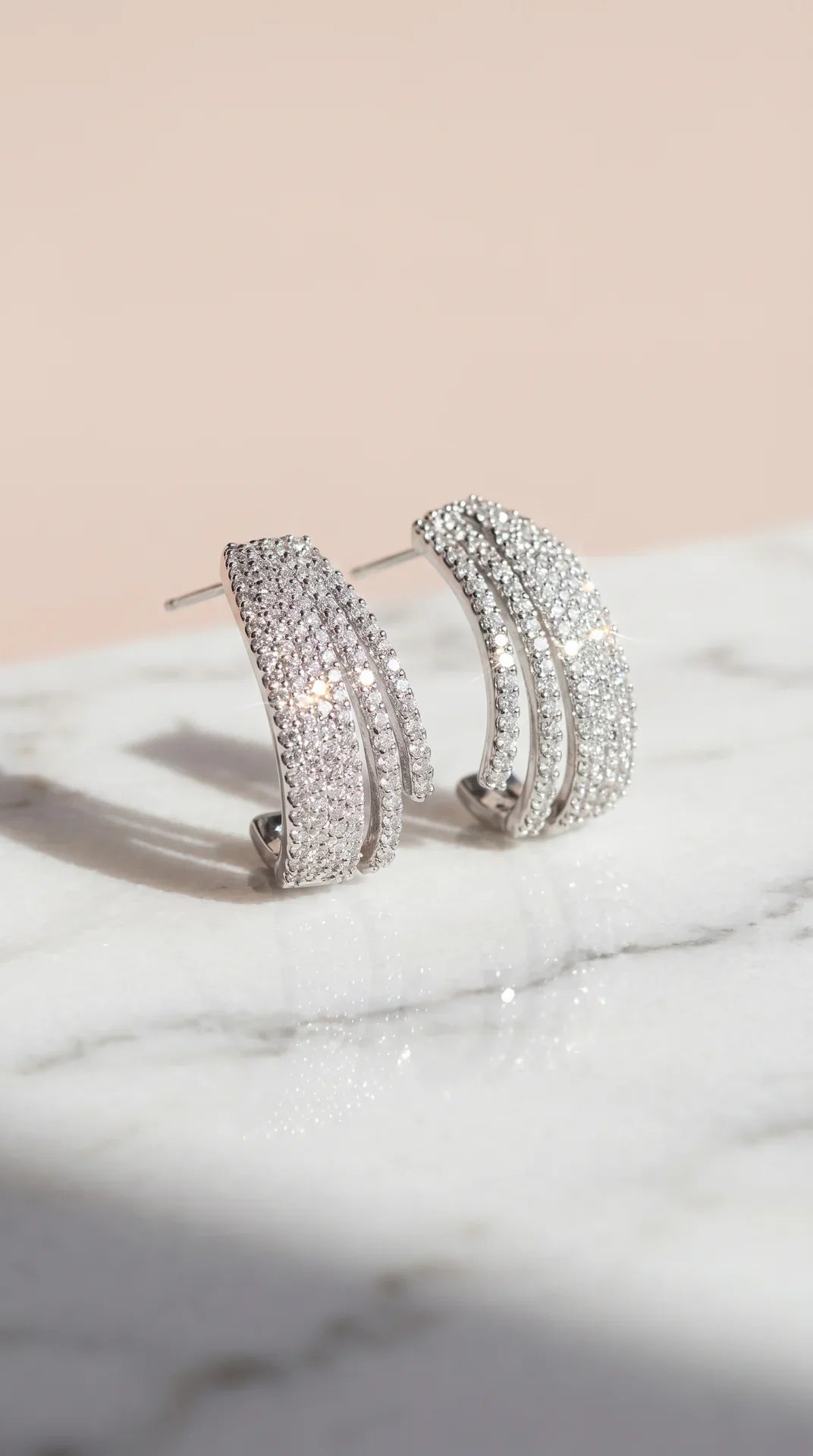 Layered Huggie Crystal Earrings