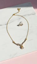 Crystal Drop Pendant Necklace & Earring Set