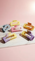 Neon Gradient Rectangular Hair Clamps Pack of 12