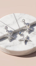 Starfish Gold Plated Pendant Necklace & Earring Set