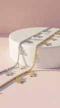 Flower Crystal Charm Anklet