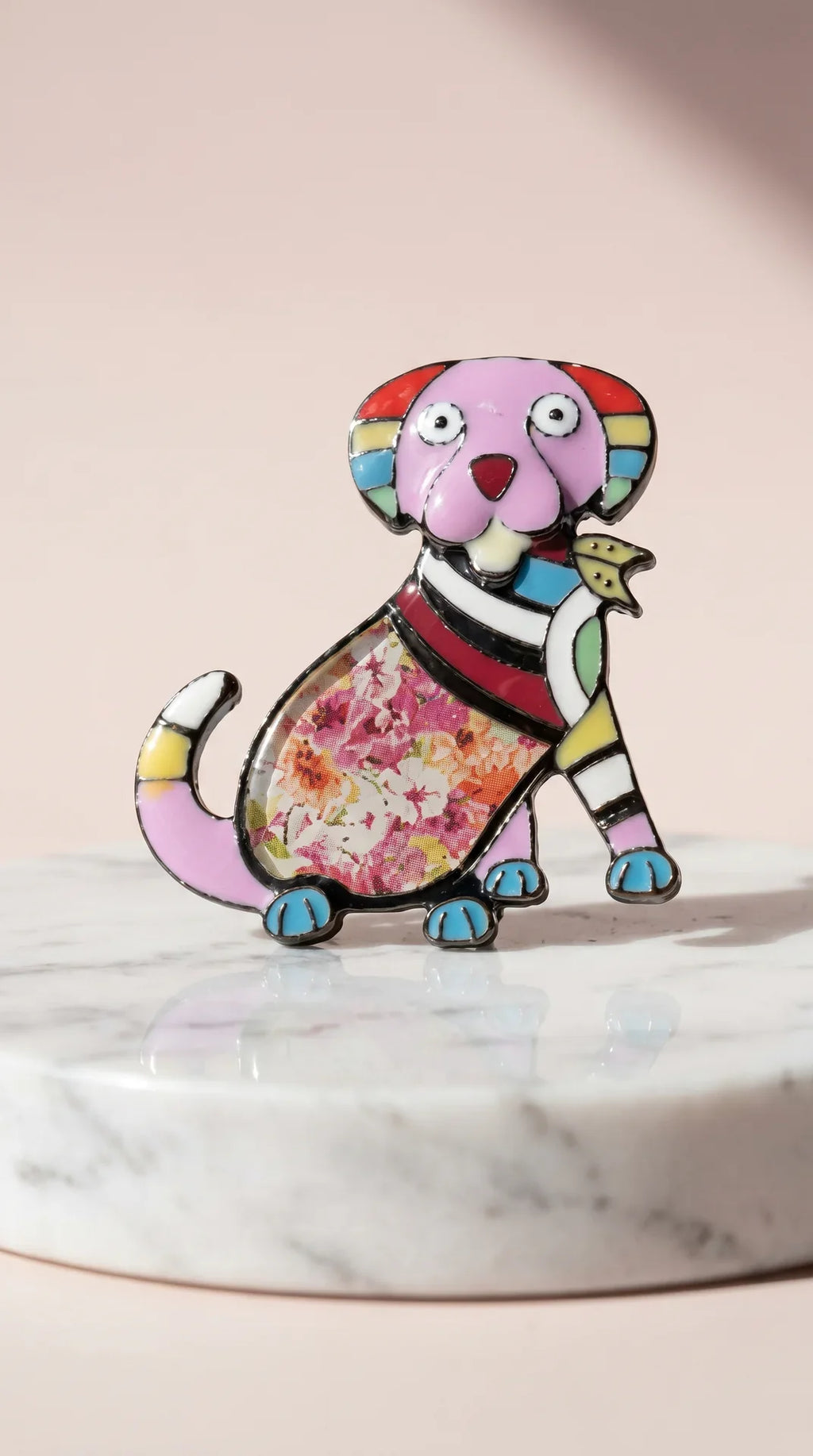 Acrylic Dog With Outfit Magnetic Brooch