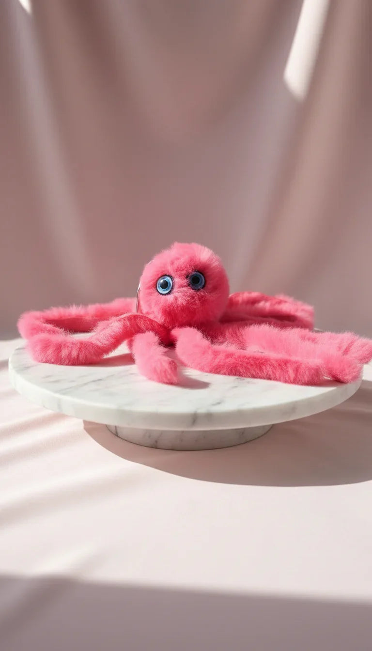 Fluffy Octopus Key Ring & Bag Charm Pack of 12