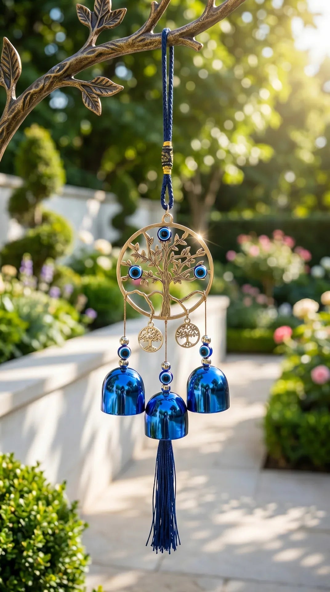 Evil Eye Tree Of Life Tassel Wind Chime