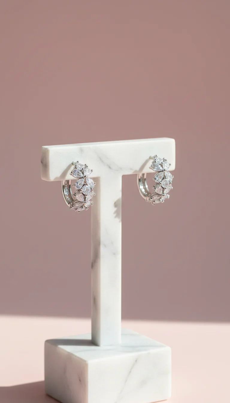 Crystal Huggie Hoop Earrings