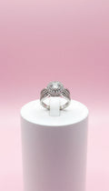 Silver Cut Out Crystal Ring Box set of 12
