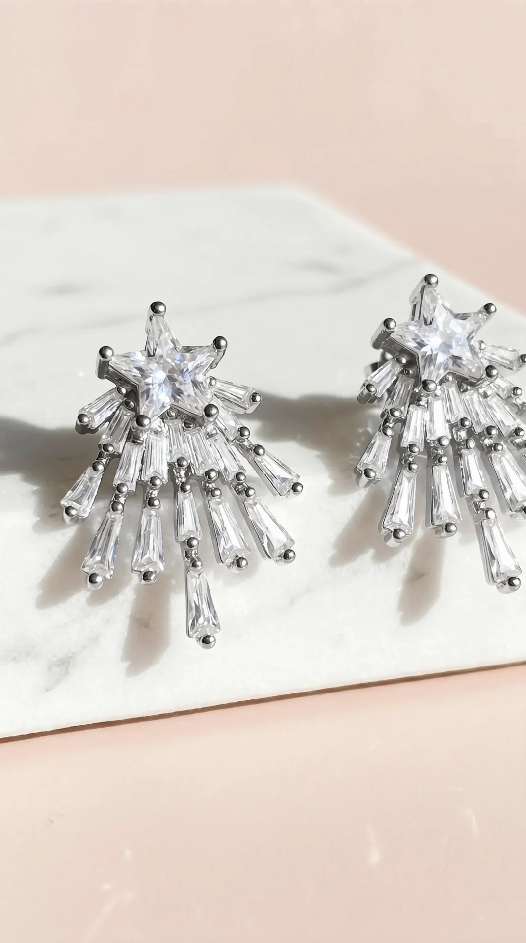 Star Burst Crystal Stud Earrings