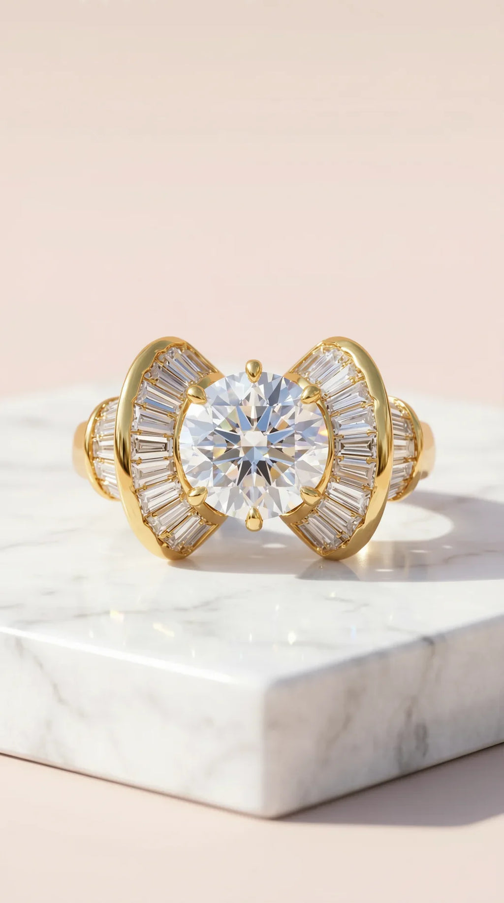 Box set of 12 Gold Bow Crystal Statement Rings