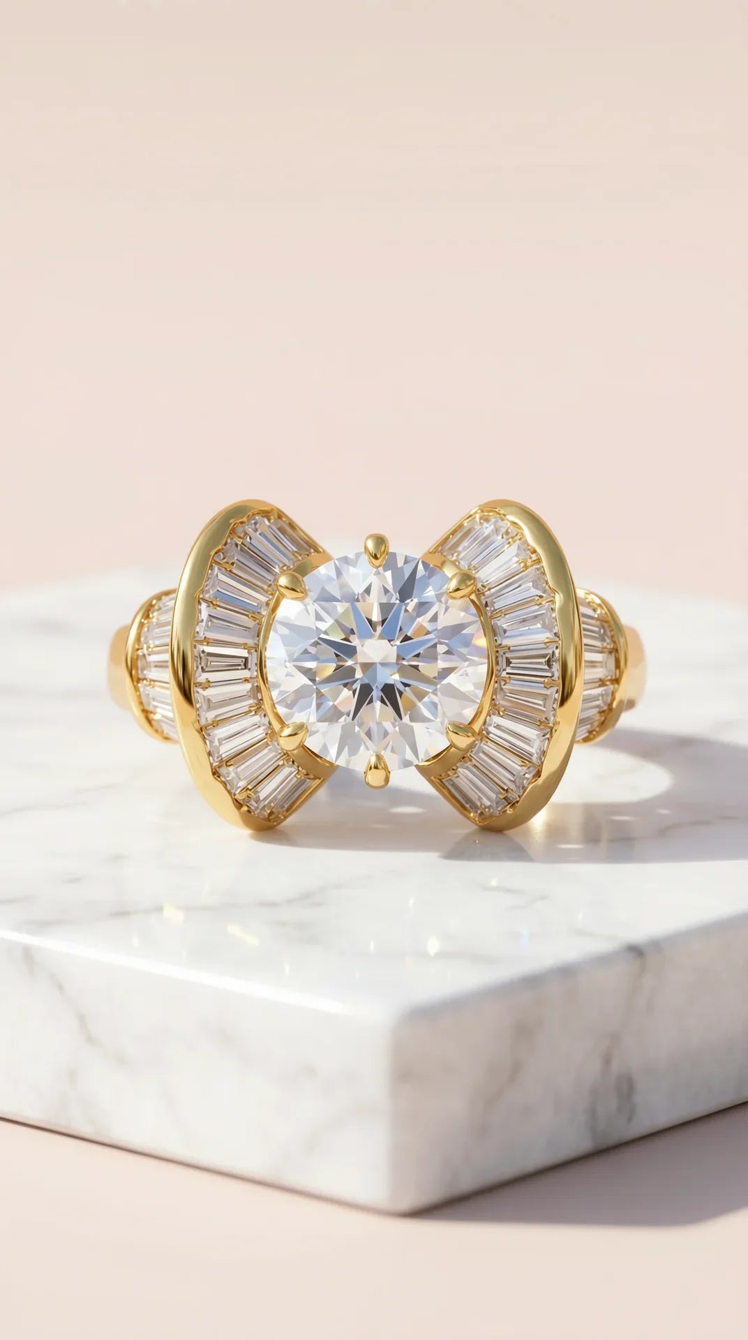 Box set of 12 Gold Bow Crystal Statement Rings