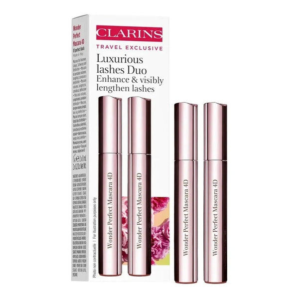 Clarins Wonder Perfect 4D Black Mascara Duo Set 2x 8ml Wonder Perfect 4D Black Mascara