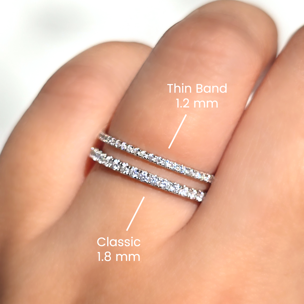 Thin Full Eternity Ring (1.2 mm) in Sterling Silver