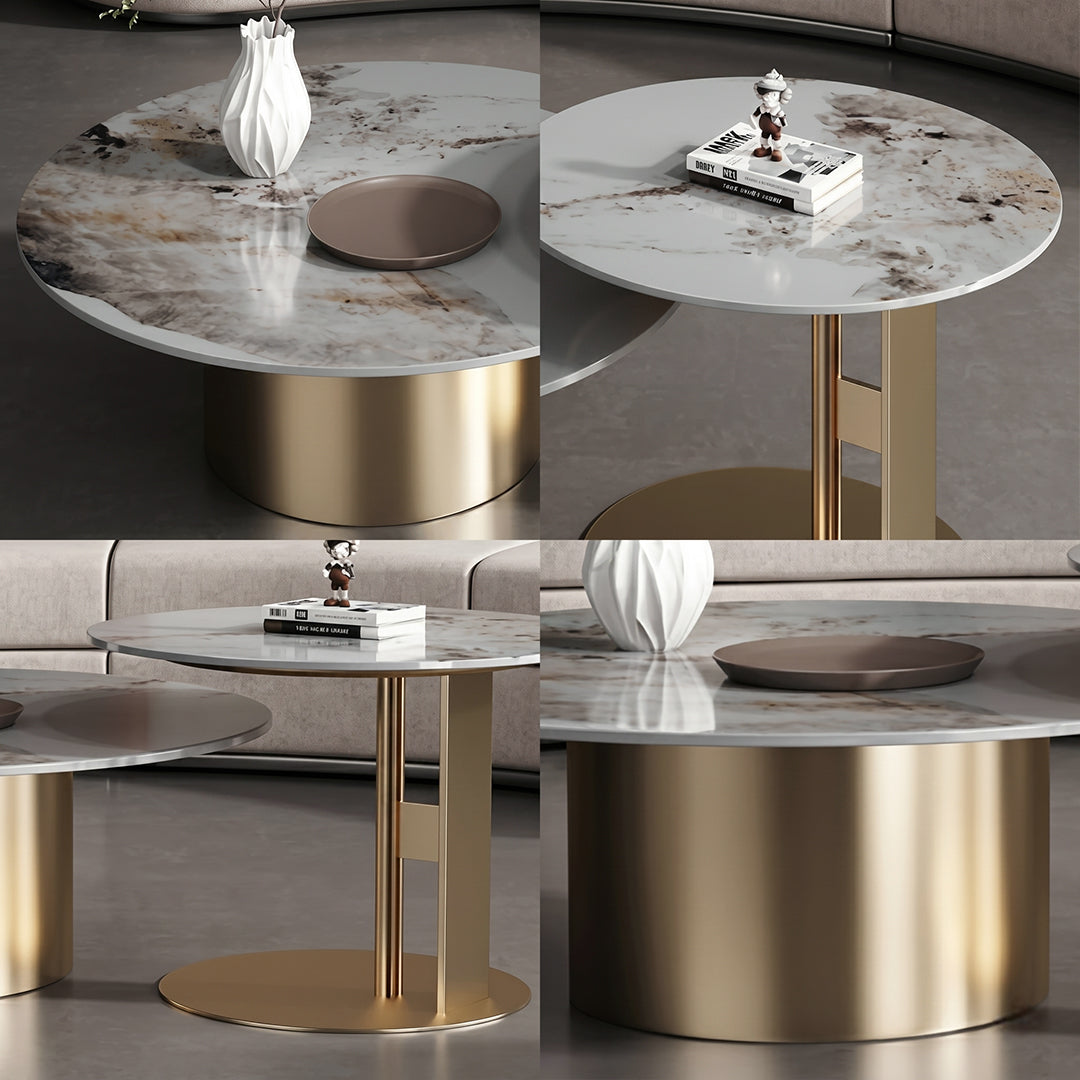 Coar Nesting Coffee Table Set, Gold & Grey
