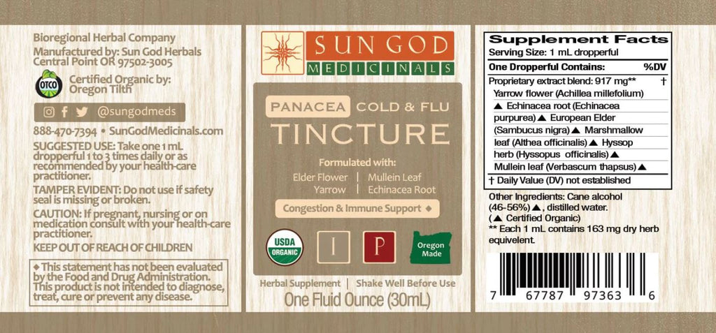 Organic Cold and Flu Organic Tincture - COLD, FLU & SINUS RELIEF