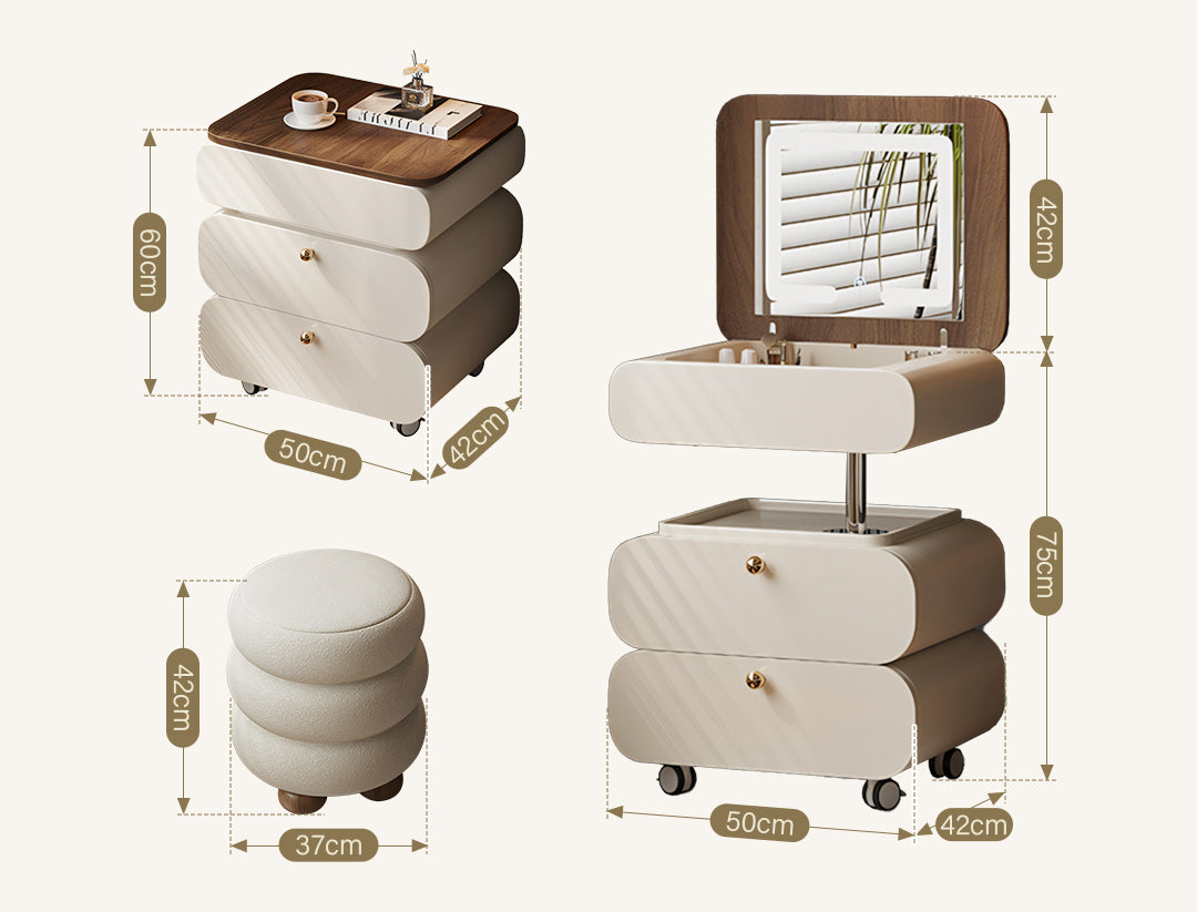 Collins Lift-Up Rotable Dressing Table, Bedside Table