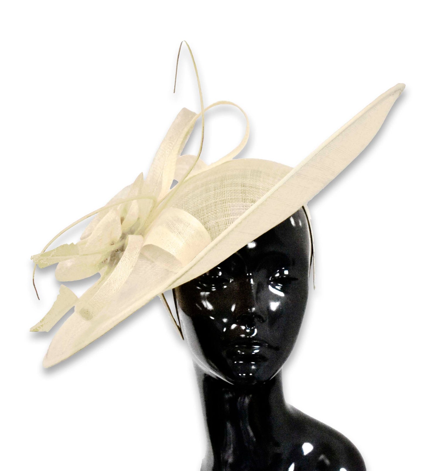 41cm Large SInamay Hatinator Disc Saucer Brim Hat Fascinator on Headband