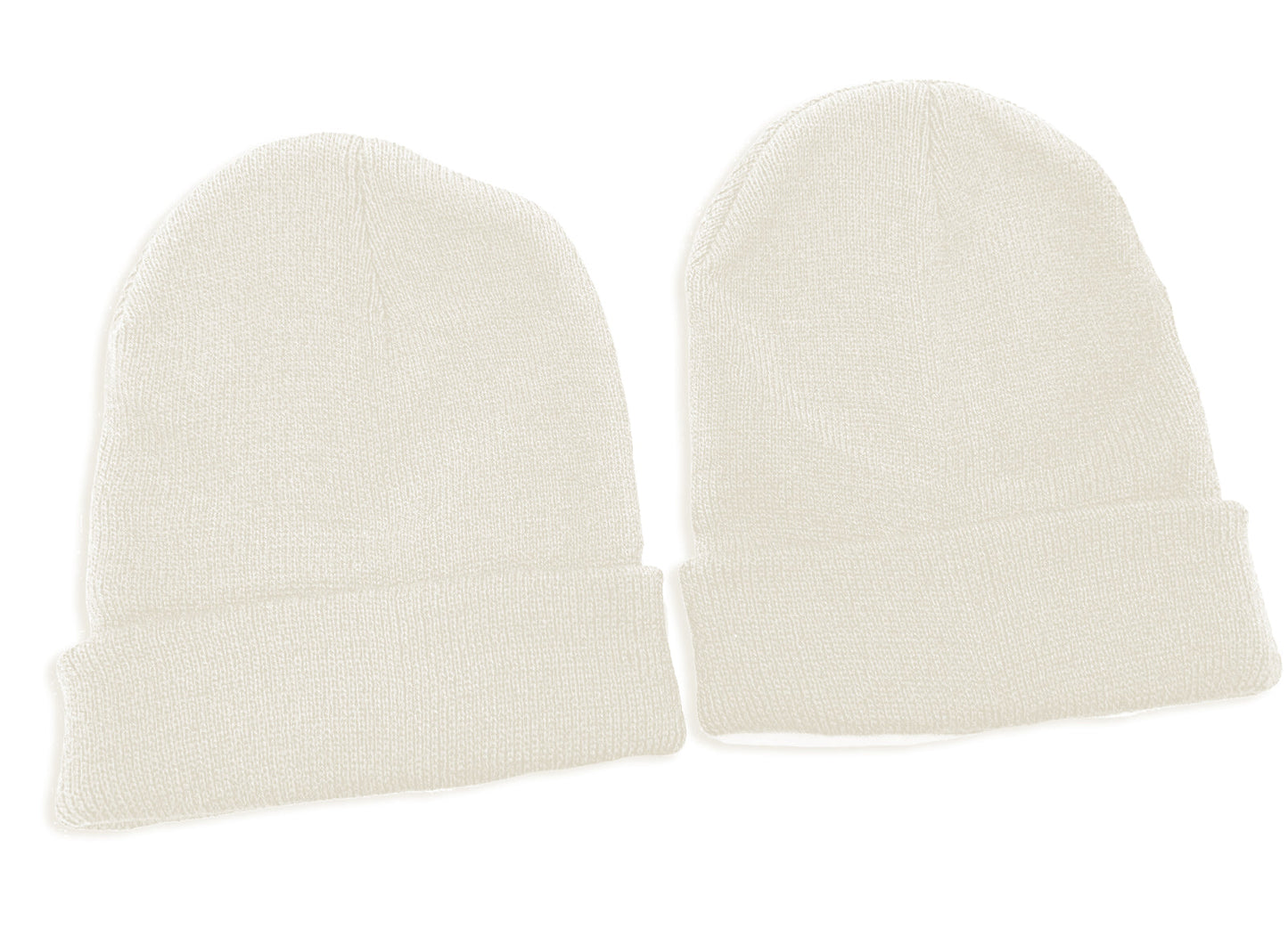 2 X Kids Childrens Beanie Hats Small Age 4-10 School Uniform - Cream