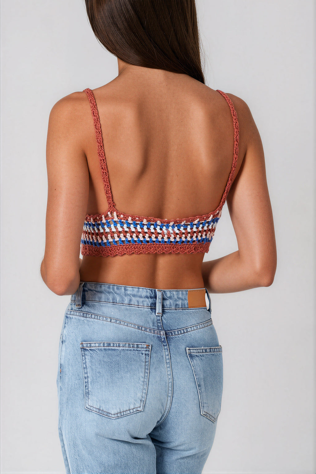 Brown Crochet Bralette Top