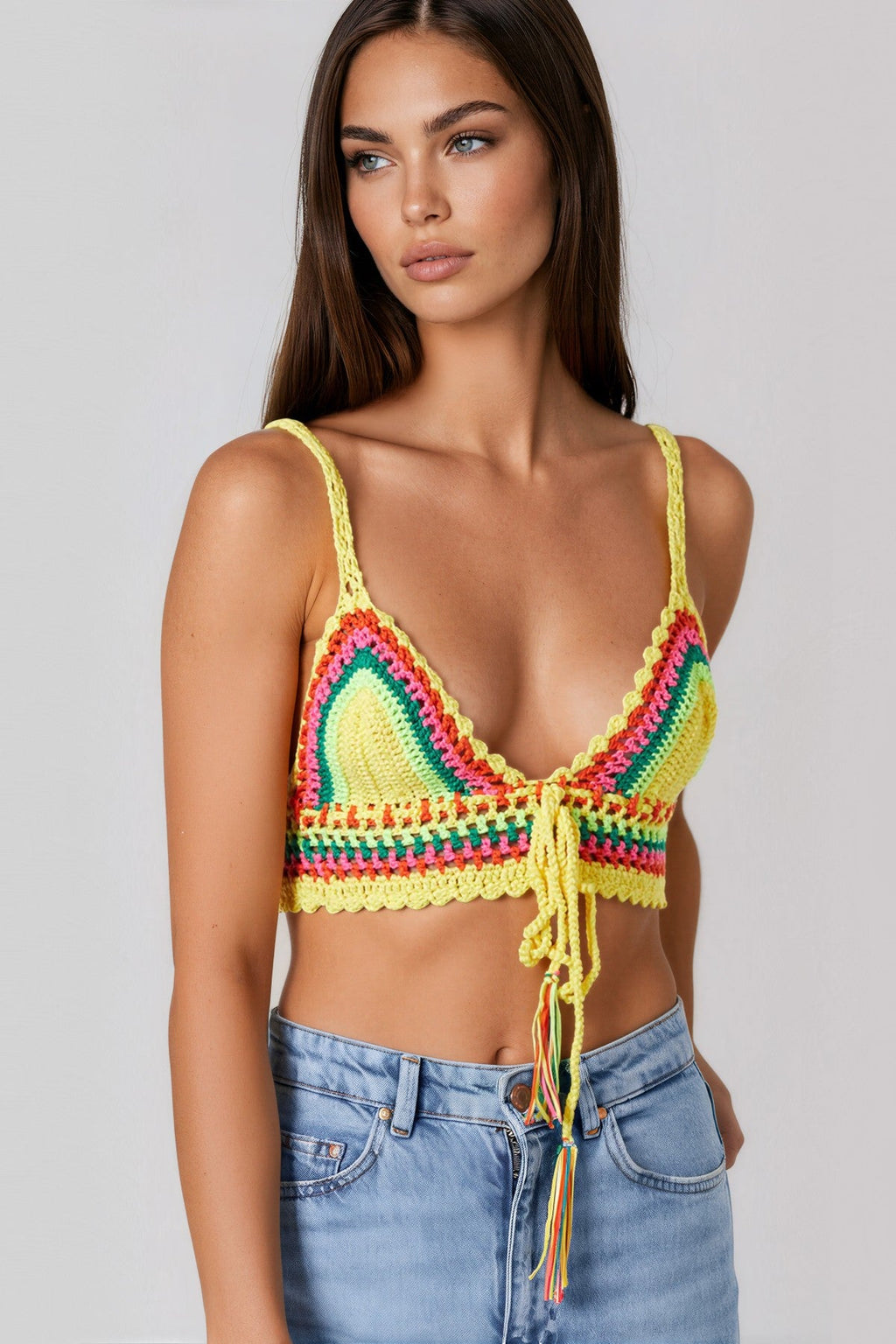 Yellow Crochet Bralette Top
