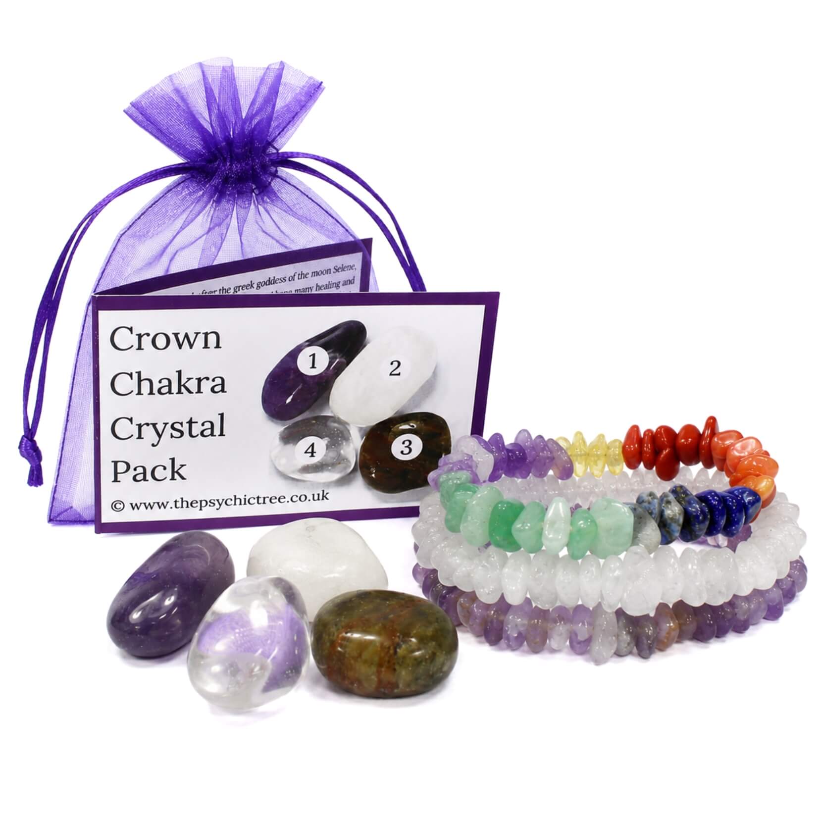 Crown Chakra Healing Crystals & Bracelets Collection