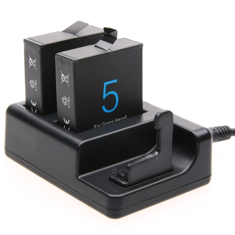 Dual Batteries Charger + Remote Control Charger with USB Cable for GoPro HERO7 Black /6 /5 (AHDBT-501), Batteries not included(Black)